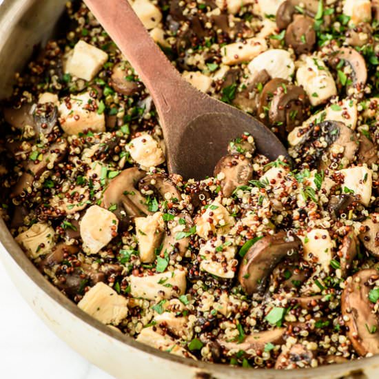 Skillet Mushroom Chicken and Quinoa - Recipe photo by wellplated