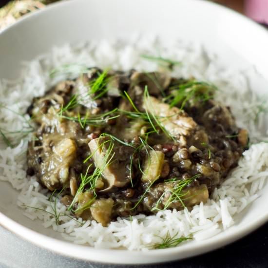 Chicken and Beluga Lentils - Recipe photo by theyumyumfactor