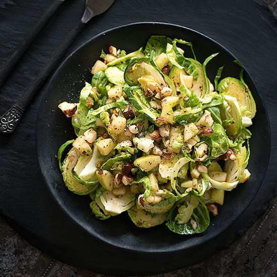 Brussels Sprouts with Apple Salad - Recipe photo by Rawmazing