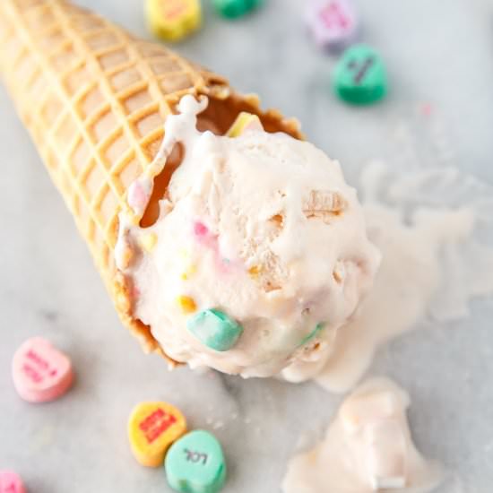 Conversation Heart Ice Cream - Recipe photo by DessertForTwo