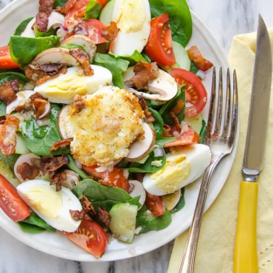 Spinach Salad with Fried Chèvre - Recipe photo by garlic and zest