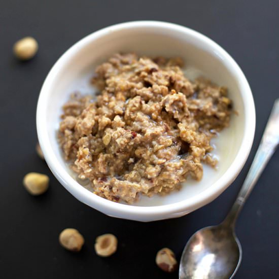Hazelnut Cherry Oatmeal - Recipe photo by onelovelylife