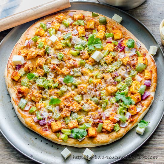 Paneer Pizza - Recipe photo by Herbivore Cucina