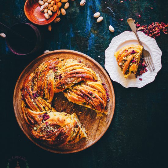 saffron, Rose and Pistachio Bread - Recipe photo by acupcakeforlove