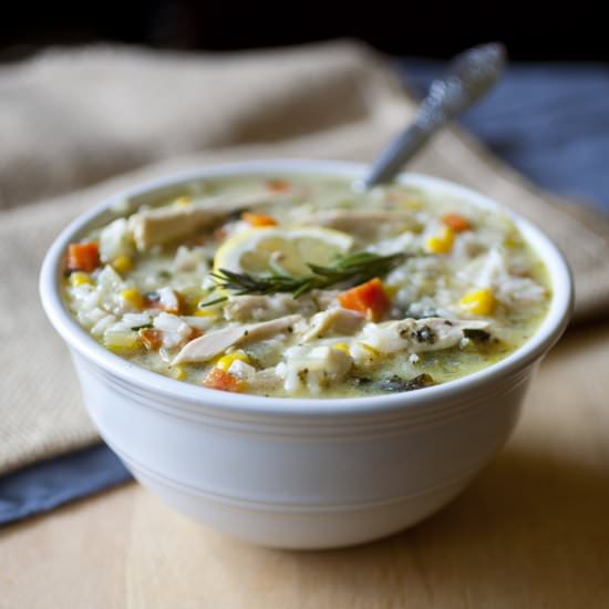 Lemon Chicken & Rice Soup - Recipe photo by partialingredients