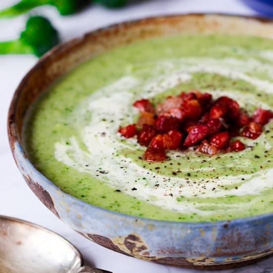 Cream of broccoli soup - Recipe photo by KitchenSanctuary