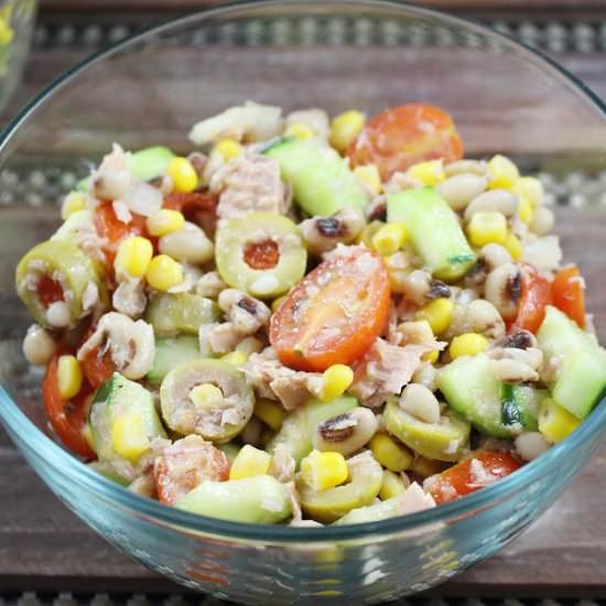 Black Eye Peas and Tuna Salad - Recipe photo by Savvy in the Kitchen