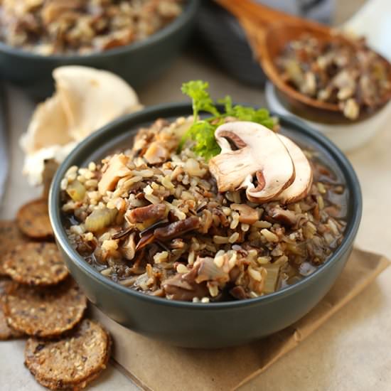 Mushroom & Wild Rice Soup - Recipe photo by TheHealthyMaven