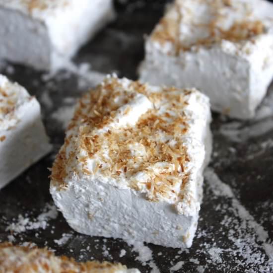 Toasted Coconut Marshmallows - Recipe photo by wildflourblog