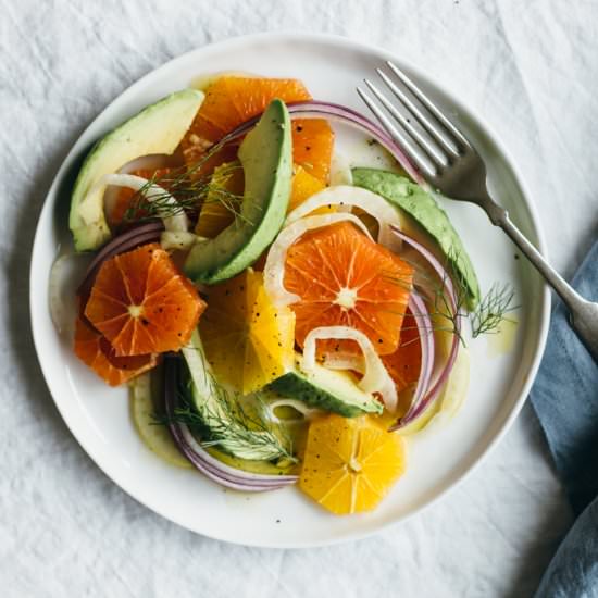Orange, Fennel and Avocado Salad - Recipe photo by Downshiftology