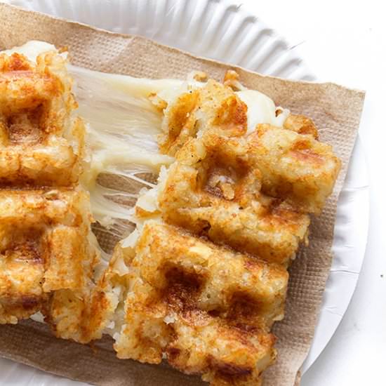 Waffled Tater Tot Grilled Cheese - Recipe photo by realfoodbydad