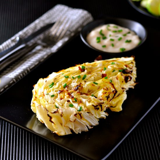 Roasted Cabbage with Lemon Dressing - Recipe photo by Ordinary Vegan