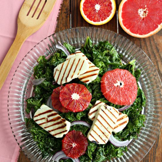 Kale Citrus Salad with Halloumi - Recipe photo by Wozz Kitchen Creations