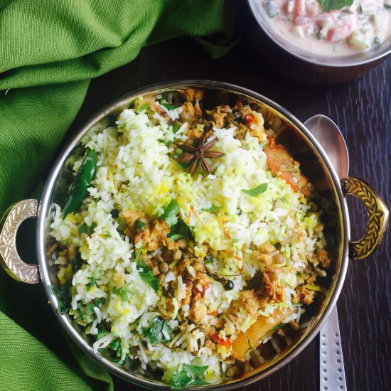 Keema Masoor Methi Biryani - Recipe photo by My Tryst With Food And Travel