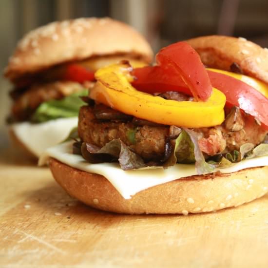 Soya Veggie Burgers - Recipe photo by The Desserted Girl