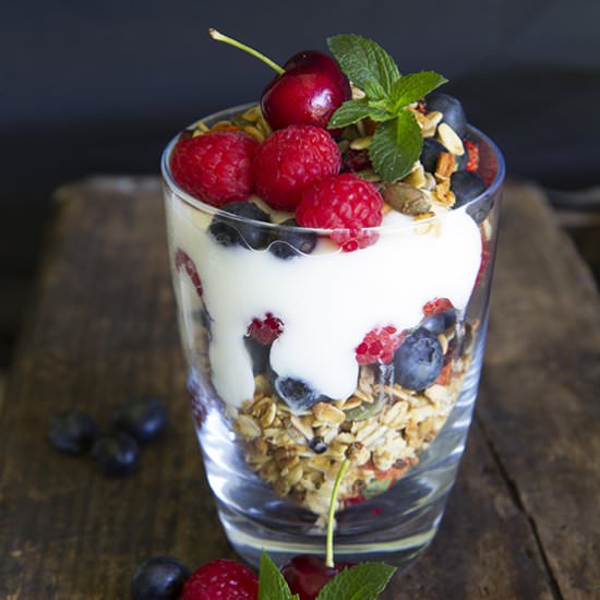 Mixed Berry Yogurt Crunch - Recipe photo by Shadesof Cinnamon