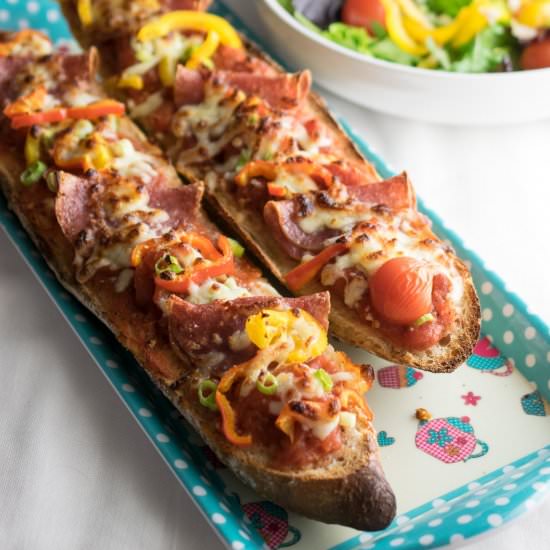 French Bread Pizzas - Recipe photo by JoJoNookAndCranny