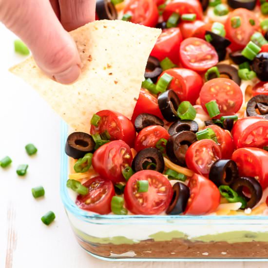 7 Layer Taco Dip - Recipe photo by wellplated