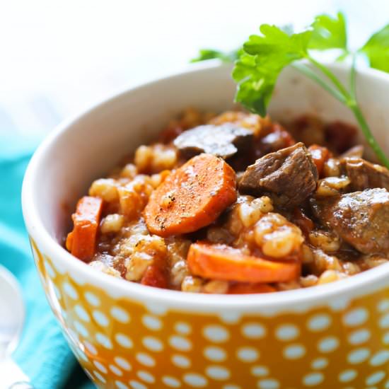 Crockpot Beef and Barley Soup - Recipe photo by pipandebby