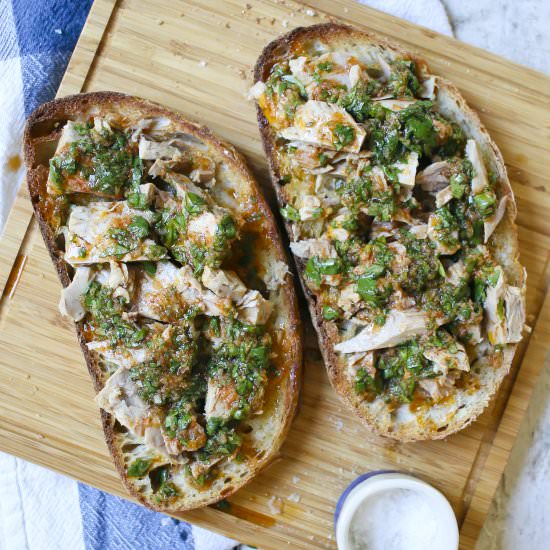 Tuna Toast with Chermoula - Recipe photo by iwillnoteatoysters