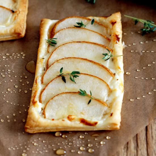 Pear Tart with Feta and Thyme - Recipe photo by flavouredwithlove