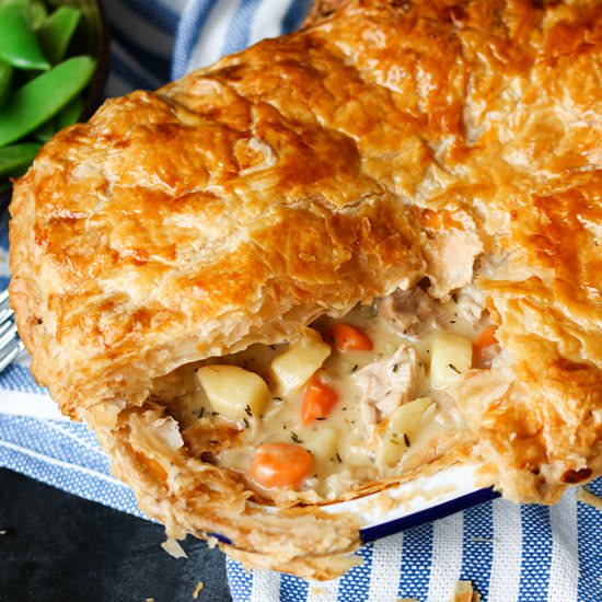 Creamy Chicken Puff Pie - Recipe photo by KitchenSanctuary