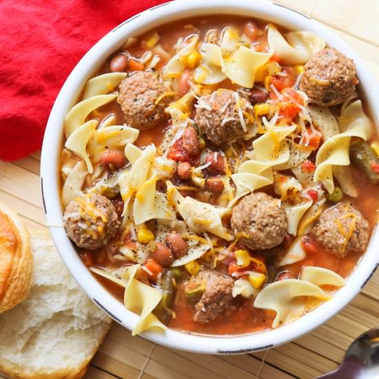 Easy Crockpot Meatball Soup - Recipe photo by pipandebby