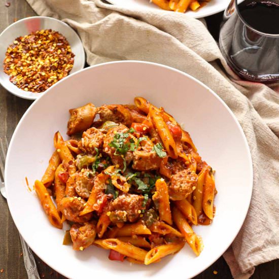 On Pot Turkey Sausage Arrabiata - Recipe photo by thegirlonbloor