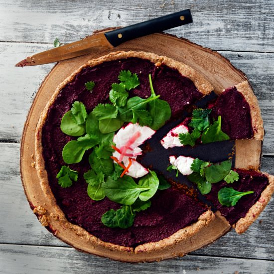 Whole Wheat Beet Pesto Tart - Recipe photo by NorthDixieKitchen