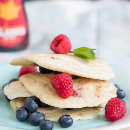 Blueberry & Raspberry Pancakes - Recipe photo by foodandfitnessalways