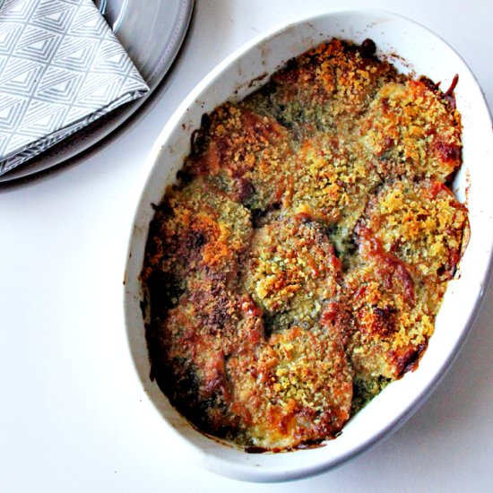 Tomato Pesto Gratin - Recipe photo by femmefraiche