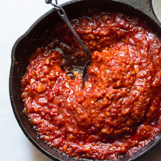 Indo Chinese Schezwan Hot Sauce - Recipe photo by myfoodstory