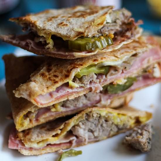 Cuban Quesadilla with Pork - Recipe photo by TheBlissfulBalance