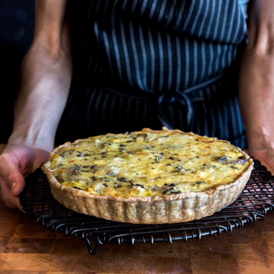 Leek and Mushroom Quiche - Recipe photo by wild greens