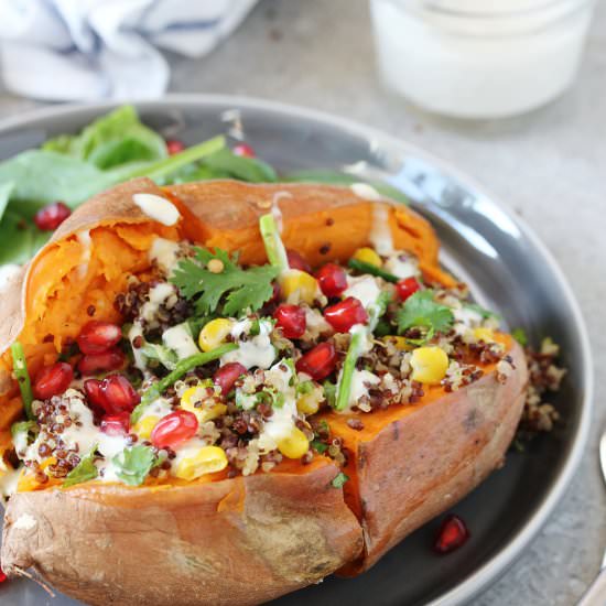 Quinoa Stuffed Sweet Potato - Recipe photo by Beela