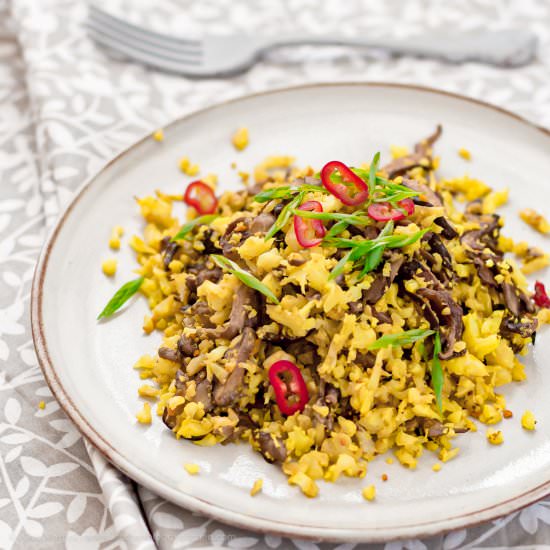 Cauliflower rice with shiitake - Recipe photo by Azabel