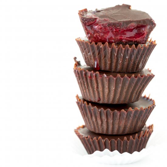 Raspberry Chocolate Cups - Recipe photo by bowsessed