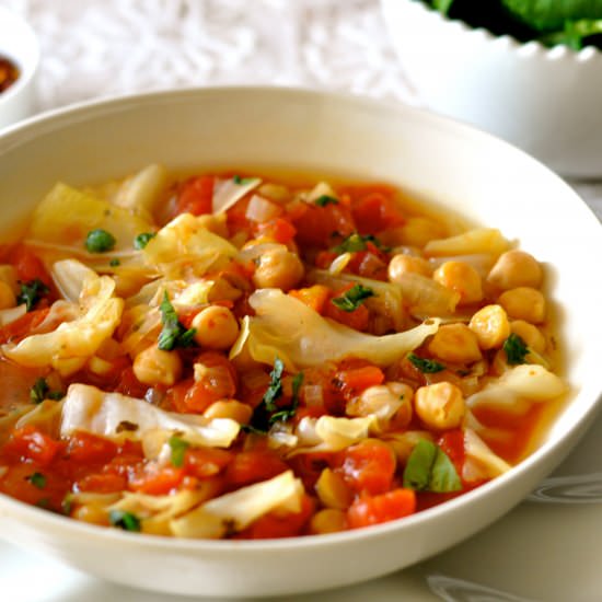 Chickpea Soup with Cabbage - Recipe photo by Ordinary Vegan