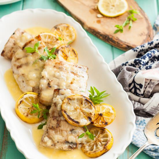 Grilled Mahi Mahi with Lemon Sauce - Recipe photo by My Natural Family
