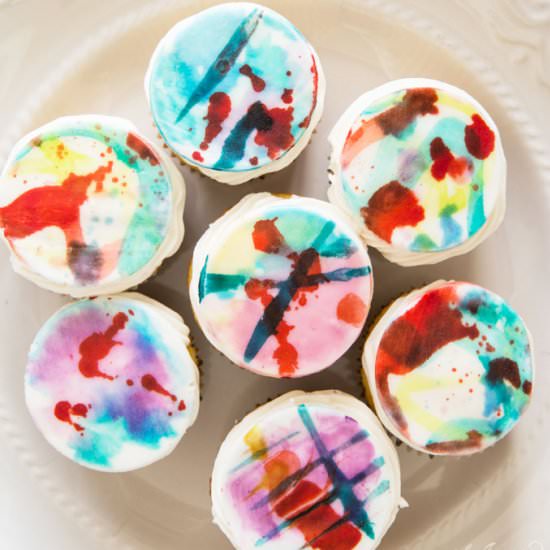 Watercolor Cupcakes - Recipe photo by girlinspired