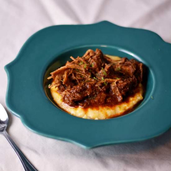 Red Pork Chili & Cheese Grits - Recipe photo by CosmopolitanCornbread