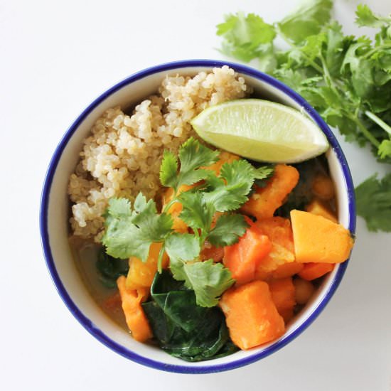 Butternut Squash & Chickpea Curry - Recipe photo by reachingforgreens