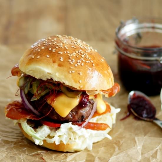 Dry aged Burger with onion confit - Recipe photo by flavouredwithlove