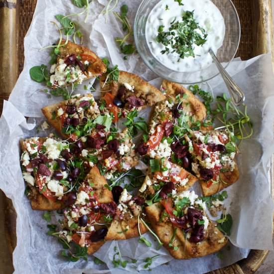 Greek Flatbread with Tzaziki Sauce - Recipe photo by marla meridith