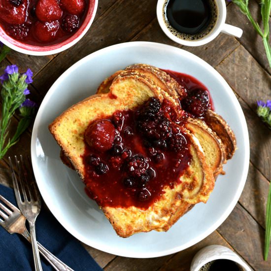 RumChata French Toast with Compote - Recipe photo by Ciao Chow Bambina