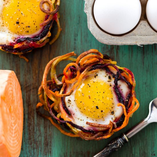 Eggs in Root Vegetable Baskets - Recipe photo by ourapronstrings