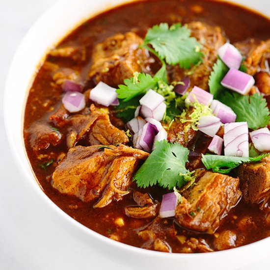 New Mexican Red Pork Chili - Recipe photo by Jessica Gavin