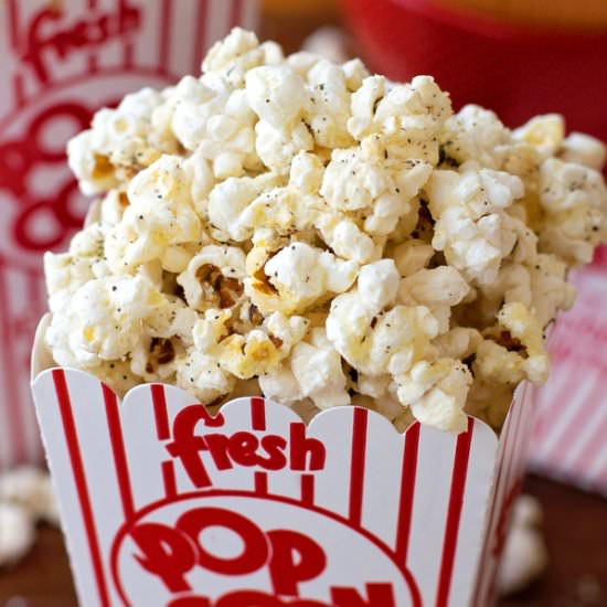 Black Pepper Parmesan Popcorn - Recipe photo by Life Made Simple