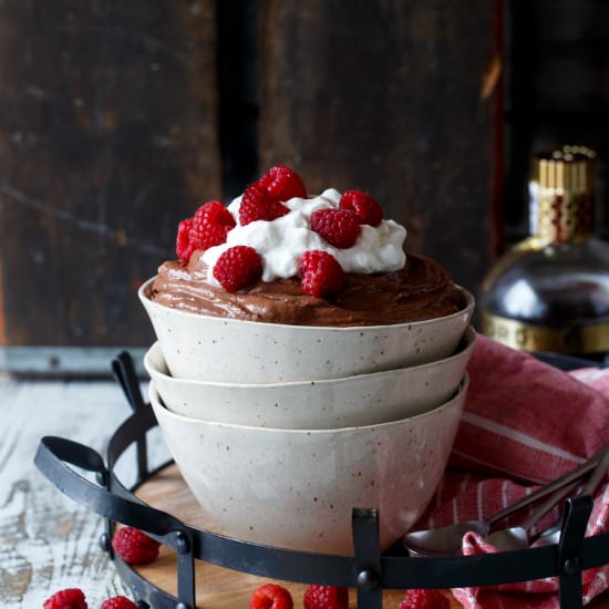 Vegan Chocolate Raspberry Mousse - Recipe photo by sharedappetite