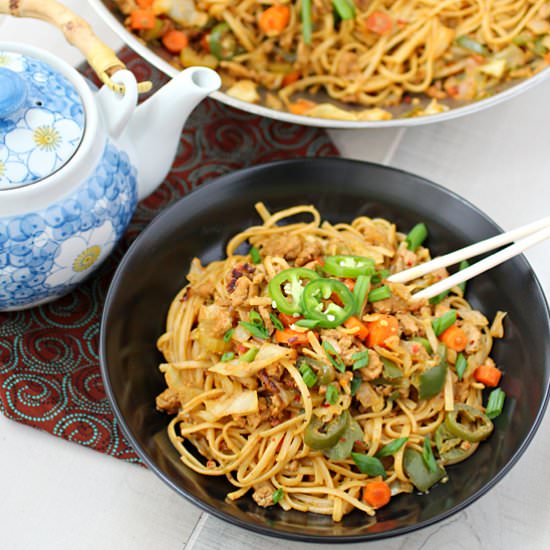 Asian Curried Noodle Stir Fry - Recipe photo by Kitchen Simmer